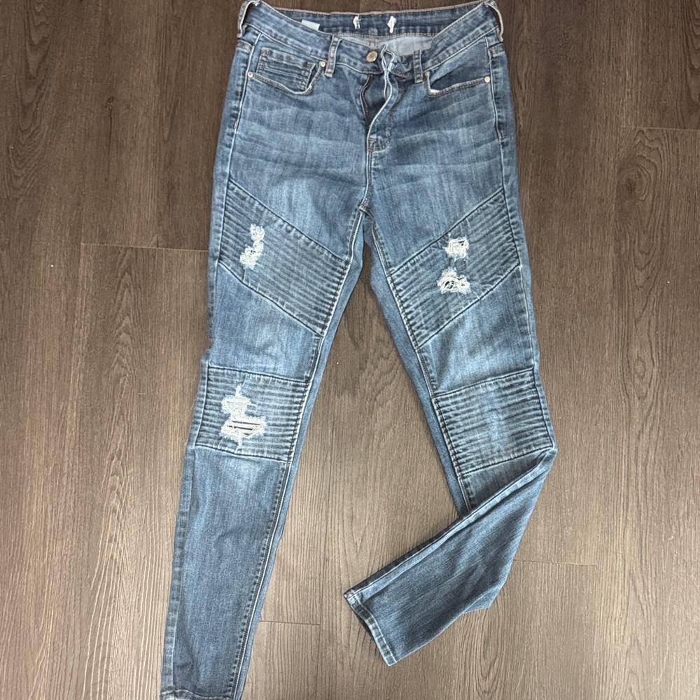 Kendall & Kylie Blue Distressed Skinny Jeans
